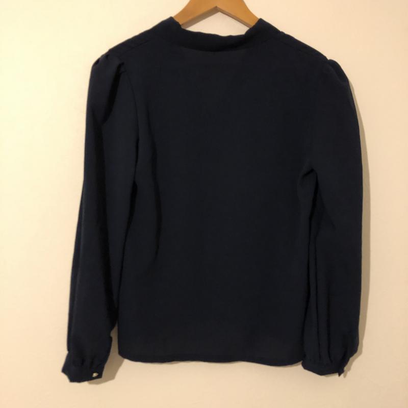 カラー Color シャツ、ブラウス 長袖 無地 紺 / ネイビー /  レディース USED 古着 中古 10008001