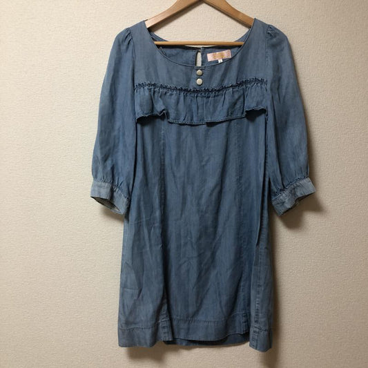 ミニマム MINIMUM ワンピース ミニスカート 2 無地 青 / ブルー /  レディース USED 古着 中古 10008140