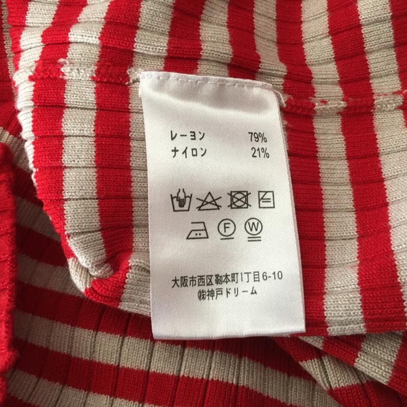 トラッゾドンナ Torrazzo Donna カットソー 長袖 ボーダー柄 X 総柄 赤 / レッド / X ベージュ / ベージュ /  レディース USED 古着 中古 10008205
