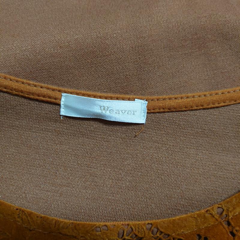 ウィーバー Weaver ワンピース ひざ丈スカート M 刺繍 X 花柄 茶 / ブラウン /  レディース USED 古着 中古 10008212