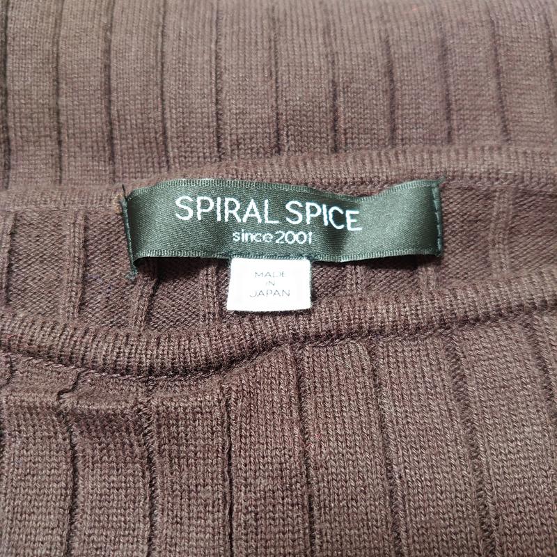 スパイラルスパイス SPIRALSPICE カットソー 長袖 38 無地 黒 / ブラック / X 茶 / ブラウン /  レディース USED 古着 中古 10008214