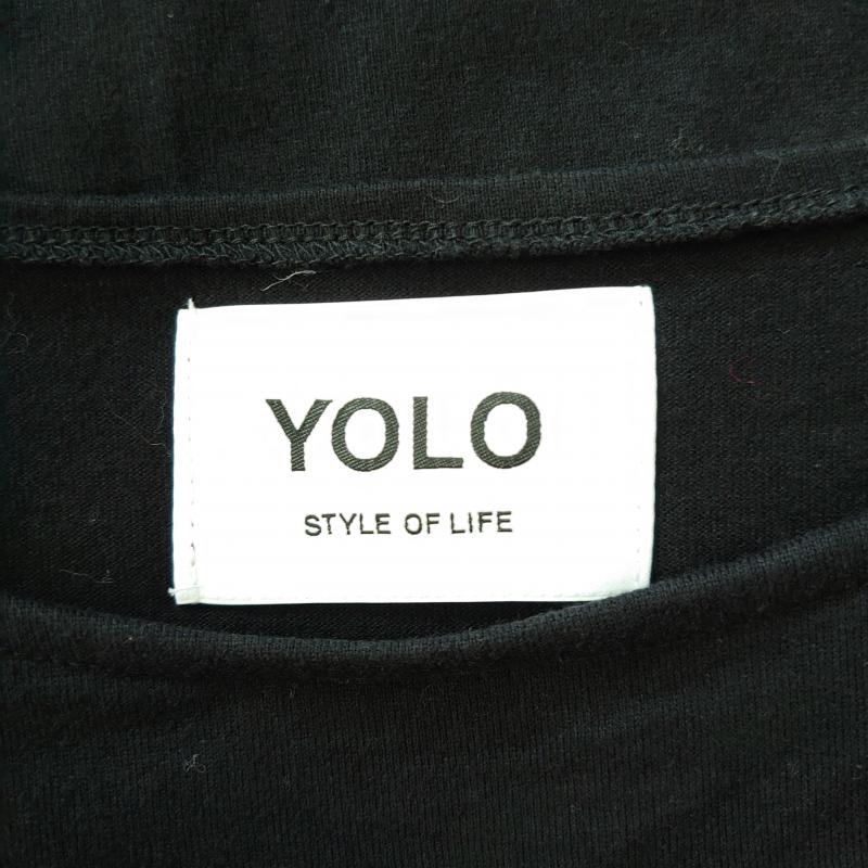 ヨーロ YOLO カットソー 半袖 40 無地 黒 / ブラック /  レディース USED 古着 中古 10008241