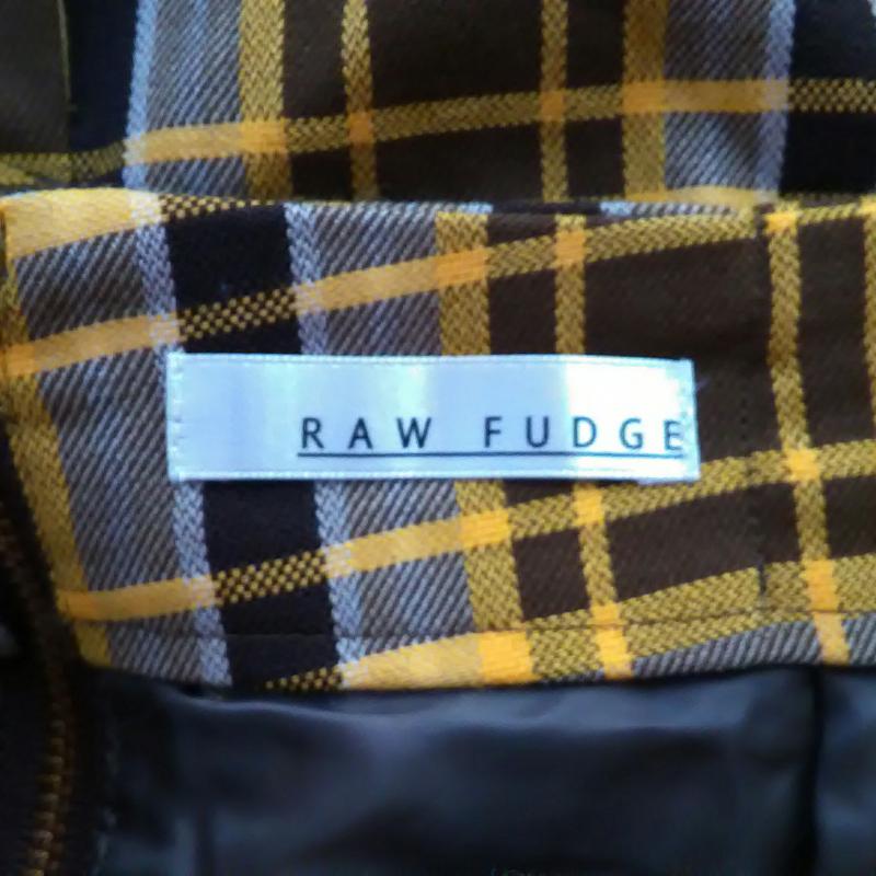 ローファッジ RAW FUDGE スカート ひざ丈スカート M チェック 黄 / イエロー / X 茶 / ブラウン / X ベージュ / ベージュ /  レディース USED 古着 中古 10008301