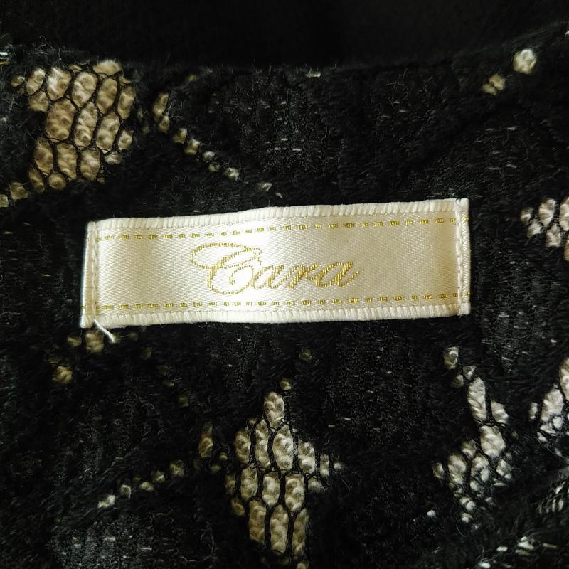 カーラ Cara ワンピース ひざ丈スカート M 無地 X 花柄 黒 / ブラック /  レディース USED 古着 中古 10008396