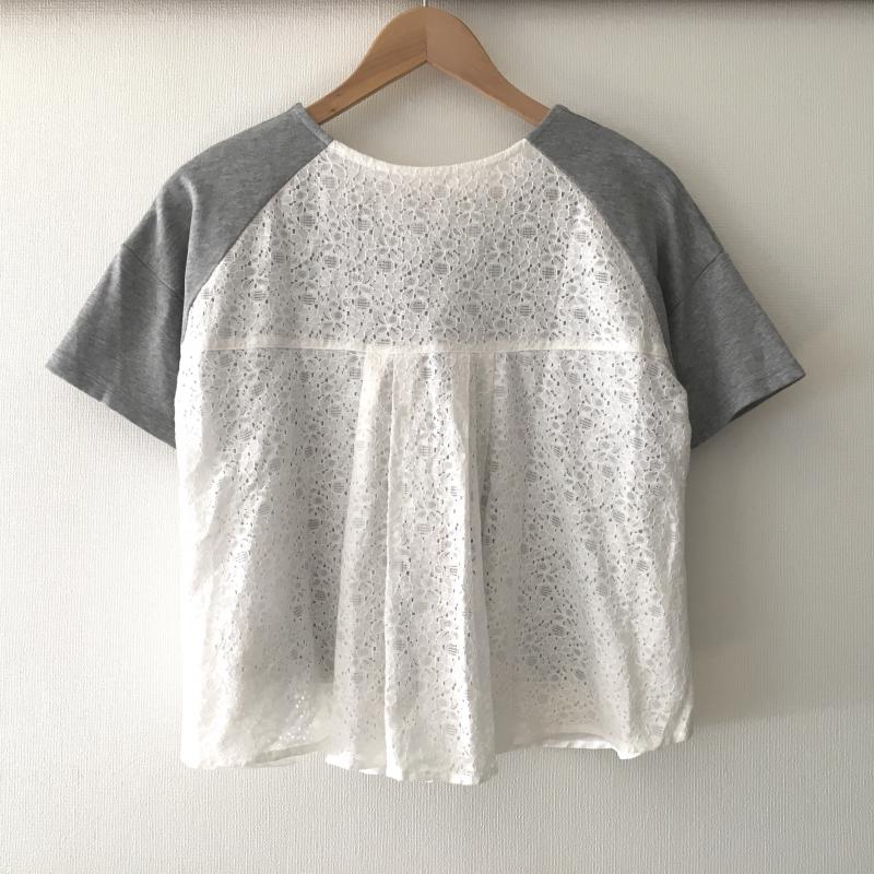 ブロードゥリー&コー Broderie & Co カットソー 半袖 FREE 無地 灰 / グレー / X 白 / ホワイト /  レディース USED 古着 中古 10008592