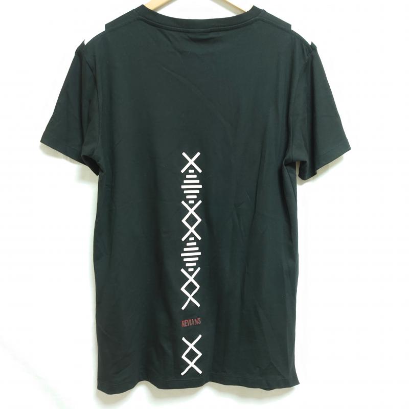 ニューアムス NEWAMS カットソー 半袖 M プリント X 無地 白 / ホワイト / X 黒 / ブラック /  メンズ USED 古着 中古 10009287
