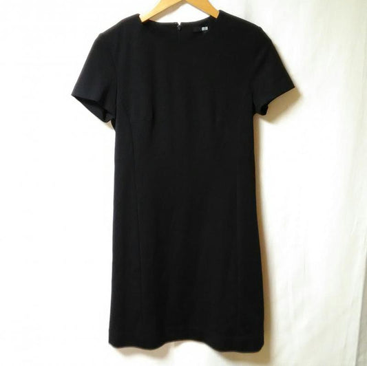 ユニクロ UNIQLO ワンピース ひざ丈スカート M 無地 黒 / ブラック /  レディース USED 古着 中古 10009728