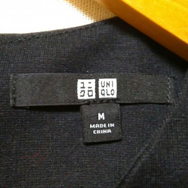 ユニクロ UNIQLO ワンピース ひざ丈スカート M 無地 黒 / ブラック /  レディース USED 古着 中古 10009728