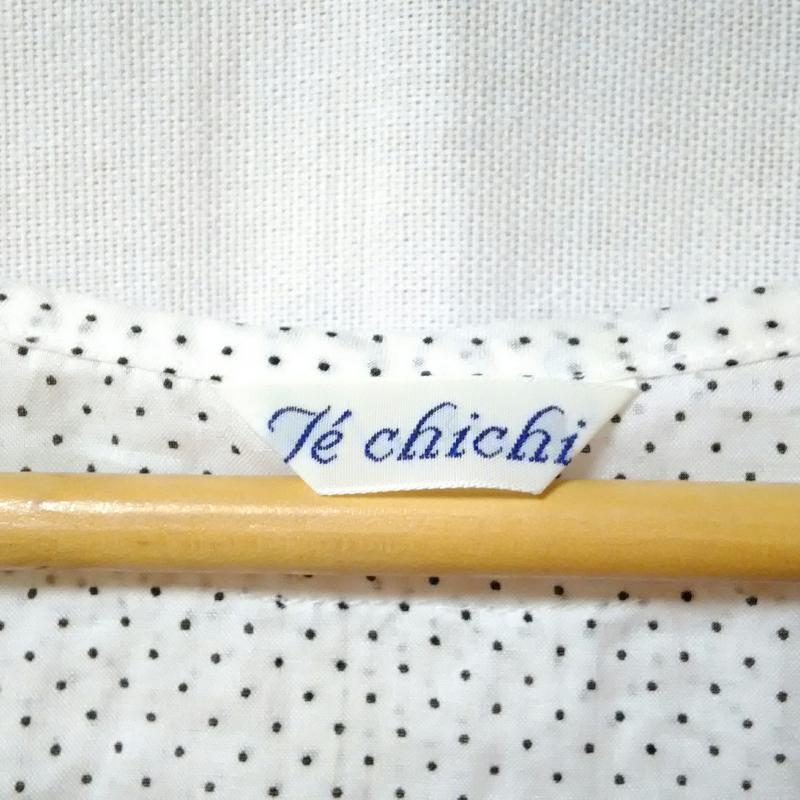 テチチ Te chichi カットソー 半袖 M ドット 白 / ホワイト / X 黒 / ブラック /  レディース USED 古着 中古 10009735