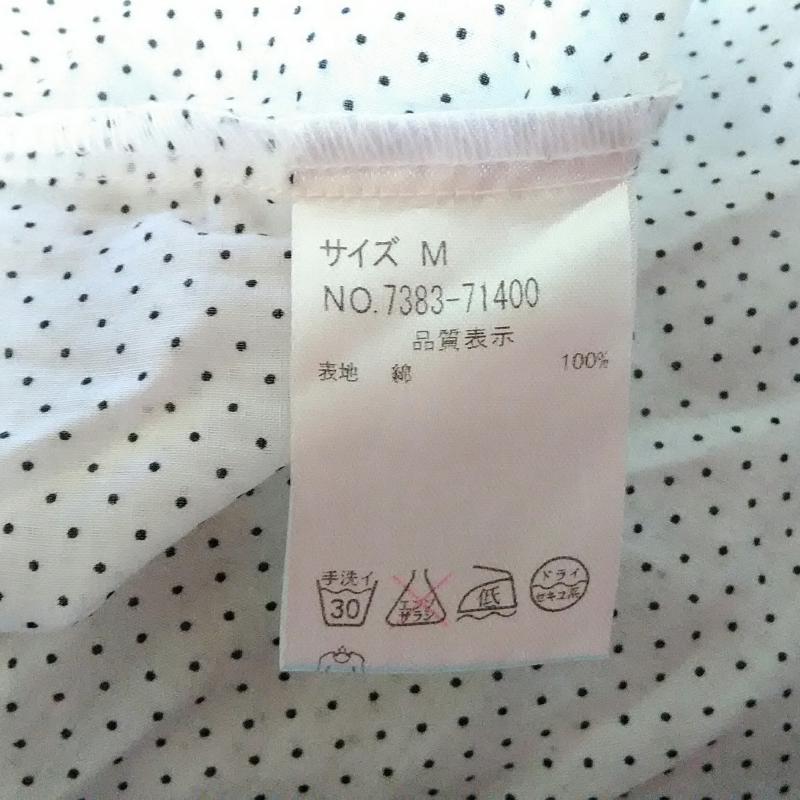 テチチ Te chichi カットソー 半袖 M ドット 白 / ホワイト / X 黒 / ブラック /  レディース USED 古着 中古 10009735