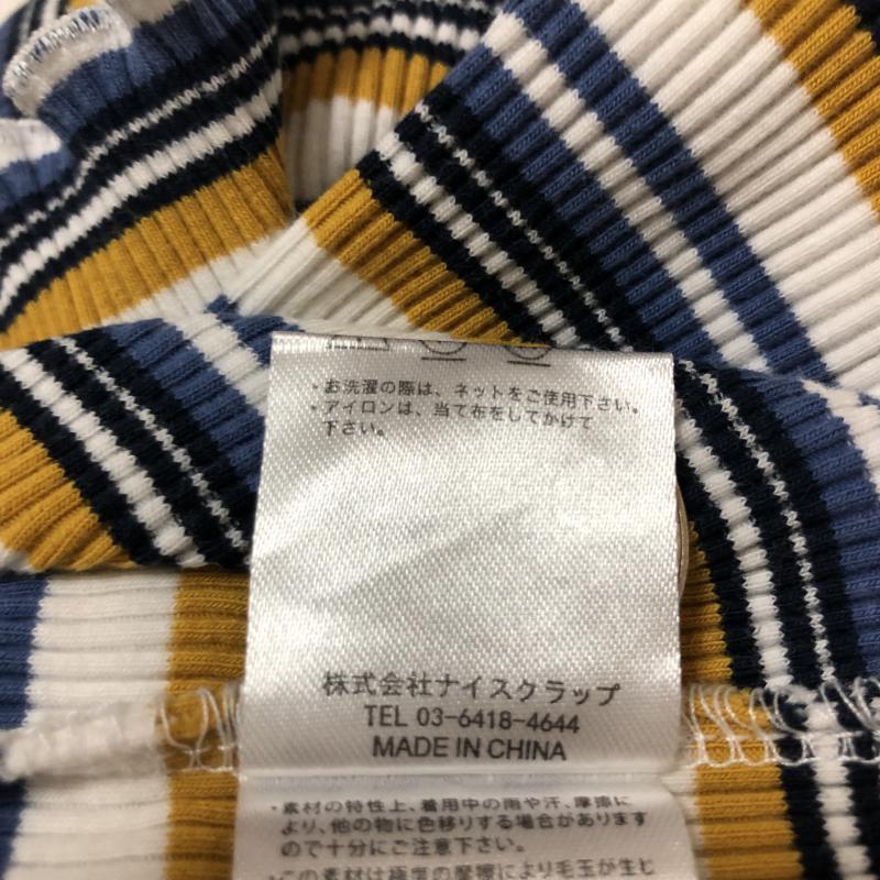 ナイスクラップ NICE CLAUP カットソー 半袖 FREE ボーダー柄 白 / ホワイト / X 青 / ブルー / X 黄 / イエロー /  レディース USED 古着 中古 10009780