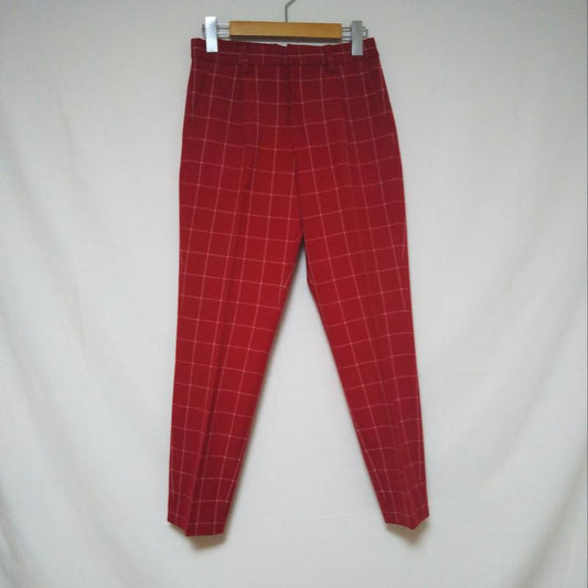 イネド INED パンツ スラックス チェック 白 / ホワイト / X 赤 / レッド /  レディース USED 古着 中古 10009965