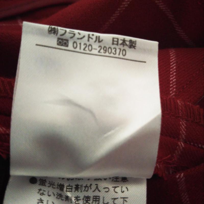 イネド INED パンツ スラックス チェック 白 / ホワイト / X 赤 / レッド /  レディース USED 古着 中古 10009965