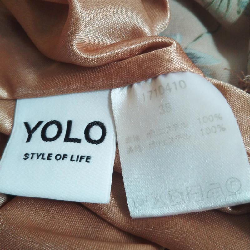 ヨーロ YOLO ワンピース ひざ丈スカート 38 無地 X 花柄 ベージュ / ベージュ / X 黒 / ブラック /  レディース USED 古着 中古 10009970