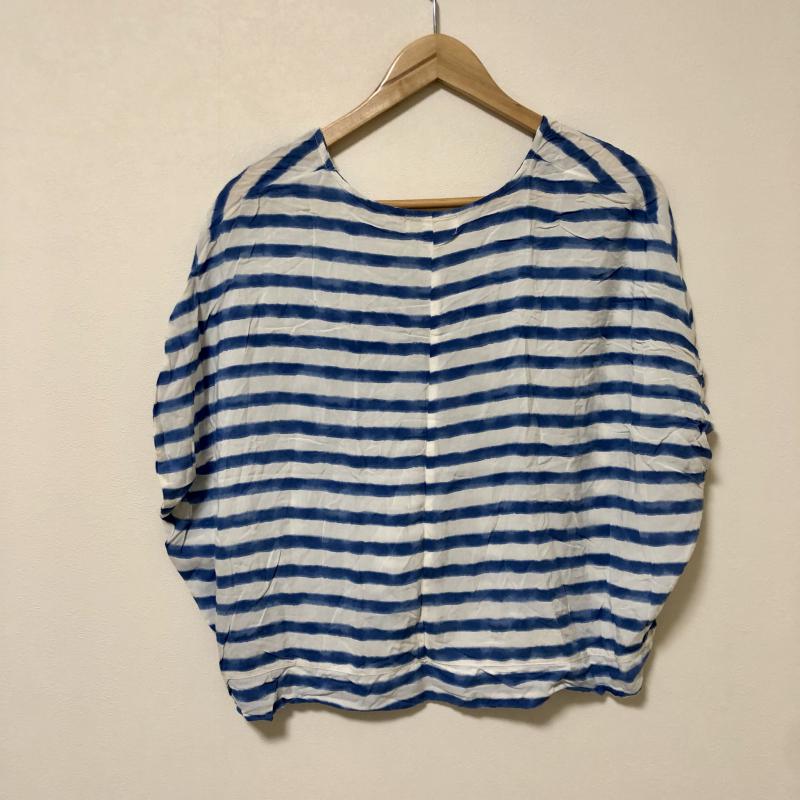 ダブルクローゼット w closet カットソー 半袖 FREE ボーダー柄 白 / ホワイト / X 青 / ブルー /  レディース USED 古着 中古 10010169