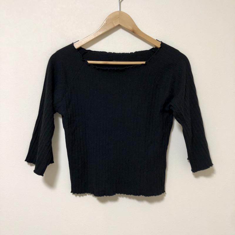 ダブルクローゼット w closet カットソー 七分袖 FREE 無地 黒 / ブラック /  レディース USED 古着 中古 10010172