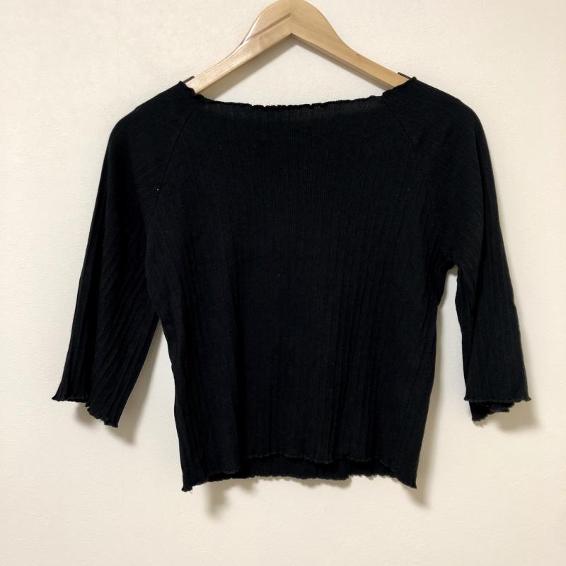 ダブルクローゼット w closet カットソー 七分袖 FREE 無地 黒 / ブラック /  レディース USED 古着 中古 10010172