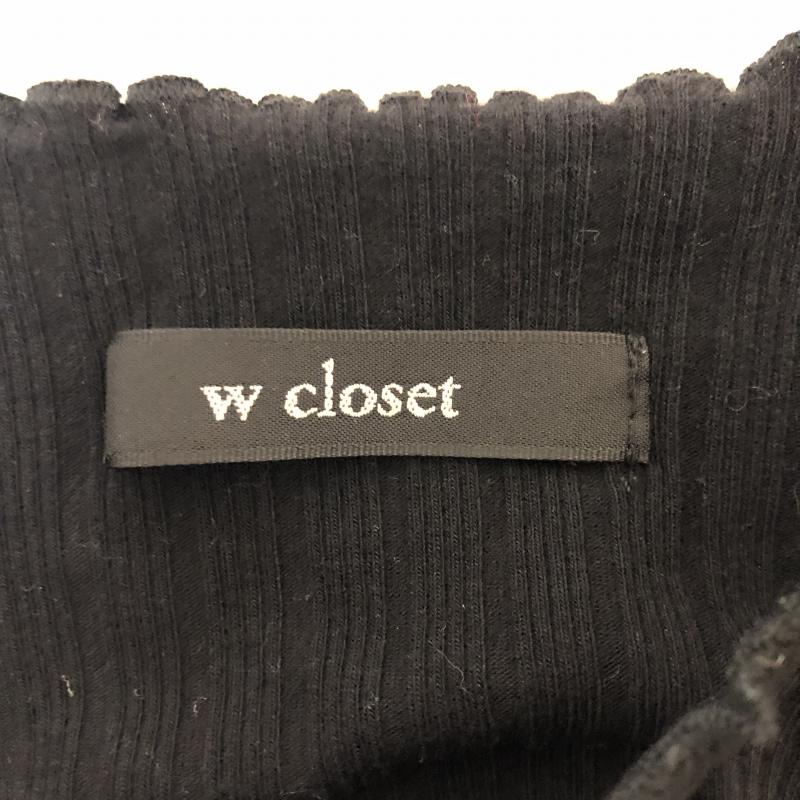 ダブルクローゼット w closet カットソー 七分袖 FREE 無地 黒 / ブラック /  レディース USED 古着 中古 10010172