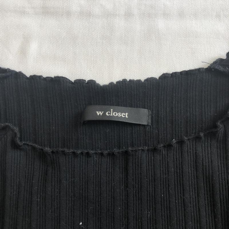 ダブルクローゼット w closet カットソー 七分袖 FREE 無地 黒 / ブラック /  レディース USED 古着 中古 10010172