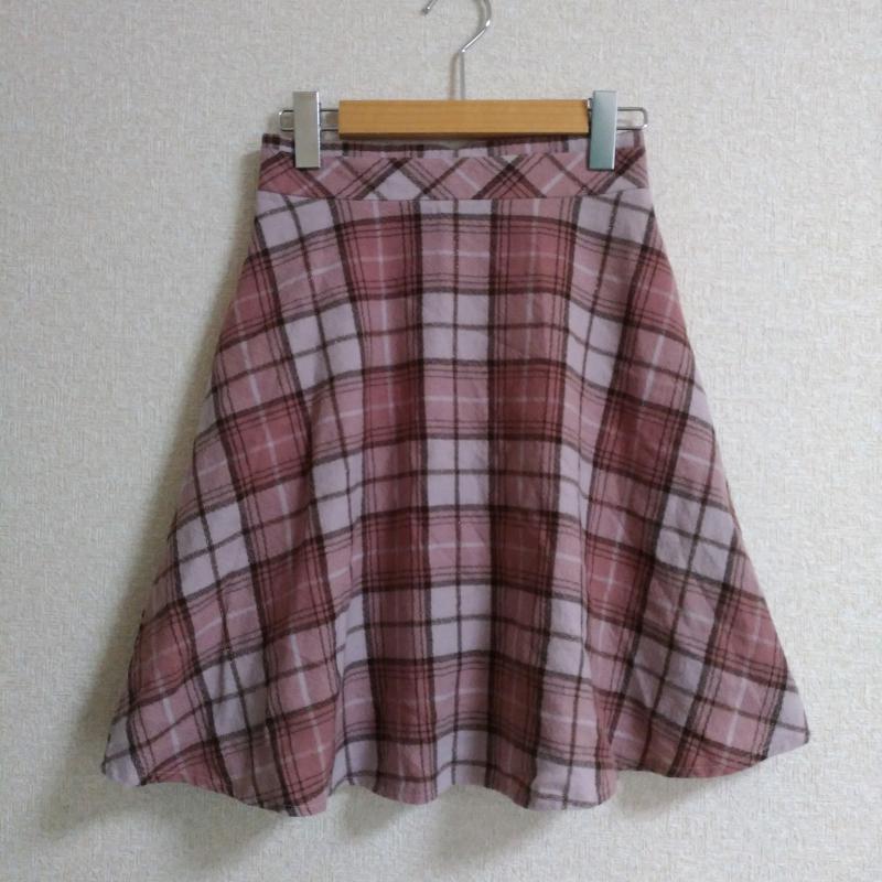 ミッシュマッシュ MISCH MASCH スカート ひざ丈スカート 1 チェック 桃 / ピンク / X 茶 / ブラウン / X 金 / ゴールド /  レディース USED 古着 中古 10010342