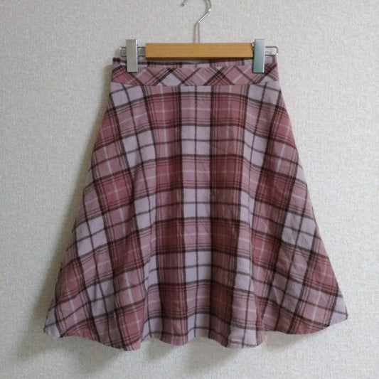 ミッシュマッシュ MISCH MASCH スカート ひざ丈スカート 1 チェック 桃 / ピンク / X 茶 / ブラウン / X 金 / ゴールド /  レディース USED 古着 中古 10010342