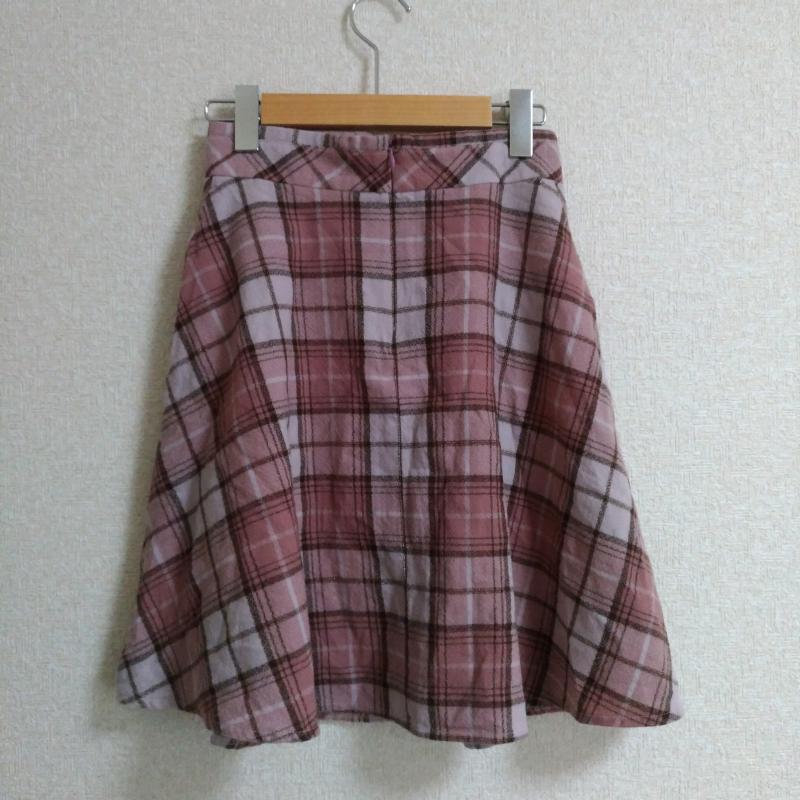 ミッシュマッシュ MISCH MASCH スカート ひざ丈スカート 1 チェック 桃 / ピンク / X 茶 / ブラウン / X 金 / ゴールド /  レディース USED 古着 中古 10010342