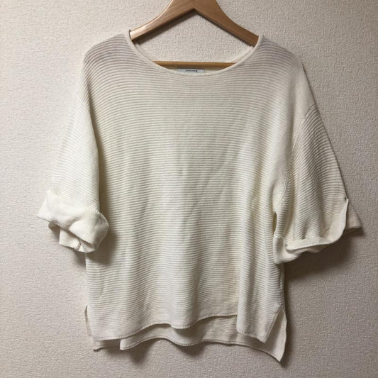 ジーナシス JEANASIS ニット、セーター 七分袖 FREE 無地 白 / ホワイト /  レディース USED 古着 中古 10010482