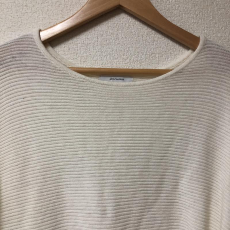 ジーナシス JEANASIS ニット、セーター 七分袖 FREE 無地 白 / ホワイト /  レディース USED 古着 中古 10010482