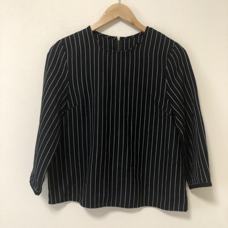 ロペピクニック ROPE' PICNIC カットソー 七分袖 38 ストライプ 黒 / ブラック / X 白 / ホワイト /  レディース USED 古着 中古 10010547