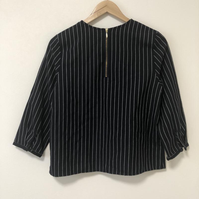 ロペピクニック ROPE' PICNIC カットソー 七分袖 38 ストライプ 黒 / ブラック / X 白 / ホワイト /  レディース USED 古着 中古 10010547