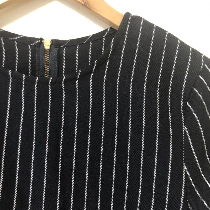 ロペピクニック ROPE' PICNIC カットソー 七分袖 38 ストライプ 黒 / ブラック / X 白 / ホワイト /  レディース USED 古着 中古 10010547