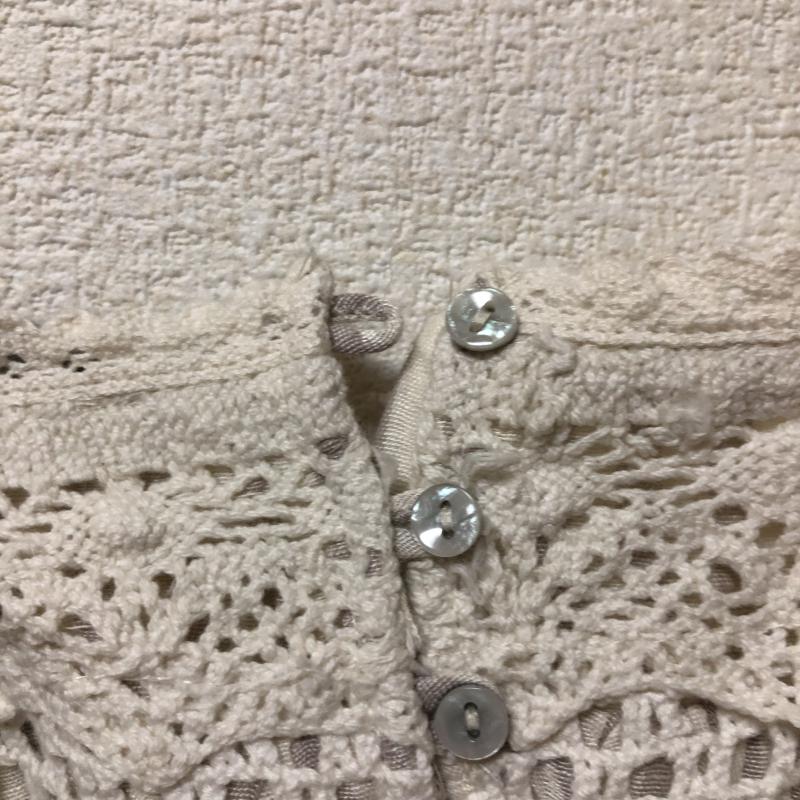 ザラ ZARA キャミソール キャミソール S ボーダー柄 X 刺繍 白 / ホワイト / X ベージュ / ベージュ /  レディース USED 古着 中古 10010765