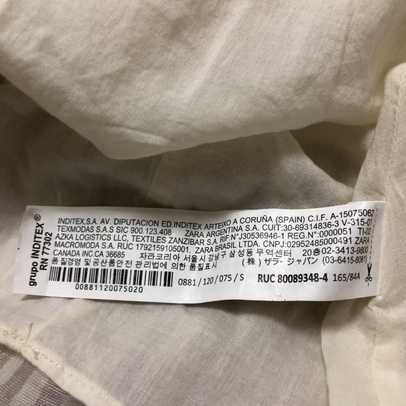 ザラ ZARA キャミソール キャミソール S ボーダー柄 X 刺繍 白 / ホワイト / X ベージュ / ベージュ /  レディース USED 古着 中古 10010765