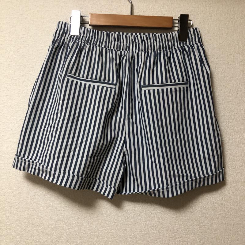 ベルシュカ Bershka パンツ キュロット L ストライプ 白 / ホワイト / X 紺 / ネイビー /  レディース USED 古着 中古 10010776