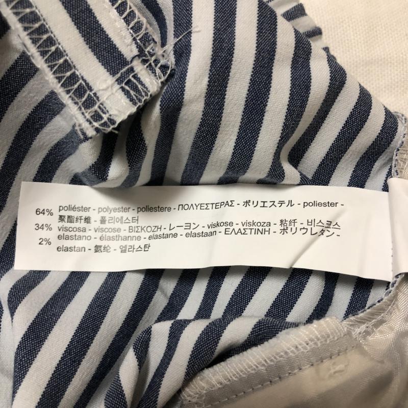 ベルシュカ Bershka パンツ キュロット L ストライプ 白 / ホワイト / X 紺 / ネイビー /  レディース USED 古着 中古 10010776