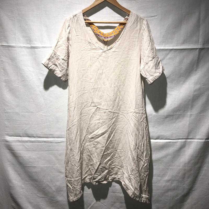 シュカ SHUCA チュニック 半袖 L 無地 ベージュ / ベージュ /  レディース USED 古着 中古 10010827