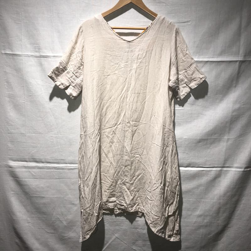 シュカ SHUCA チュニック 半袖 L 無地 ベージュ / ベージュ /  レディース USED 古着 中古 10010827