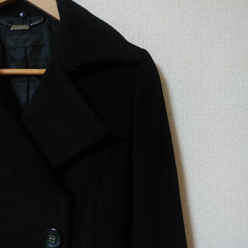 アイシービー ICB コート ピーコート 無地 黒 / ブラック /  レディース USED 古着 中古 10011043