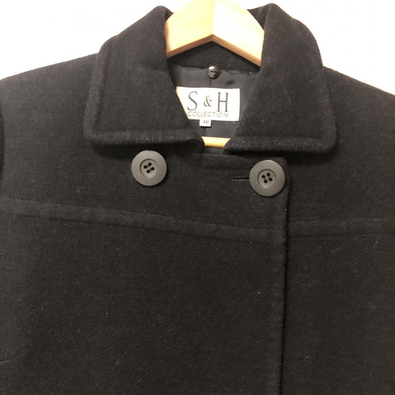 エスアンドエイチ コレクション S&H COLLECTION コート コート一般 40 無地 黒 / ブラック /  レディース USED 古着 中古 10011088