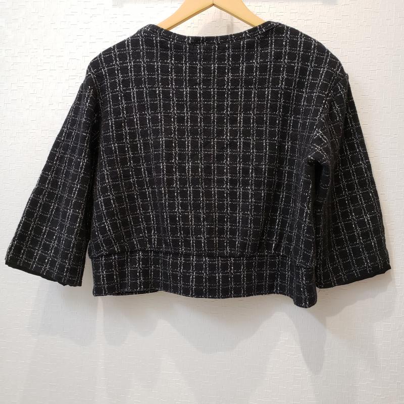 ルクールブラン le.coeur blanc カットソー 七分袖 チェック 黒 / ブラック / X 白 / ホワイト /  レディース USED 古着 中古 10011111