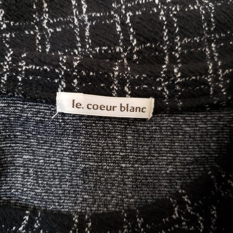ルクールブラン le.coeur blanc カットソー 七分袖 チェック 黒 / ブラック / X 白 / ホワイト /  レディース USED 古着 中古 10011111