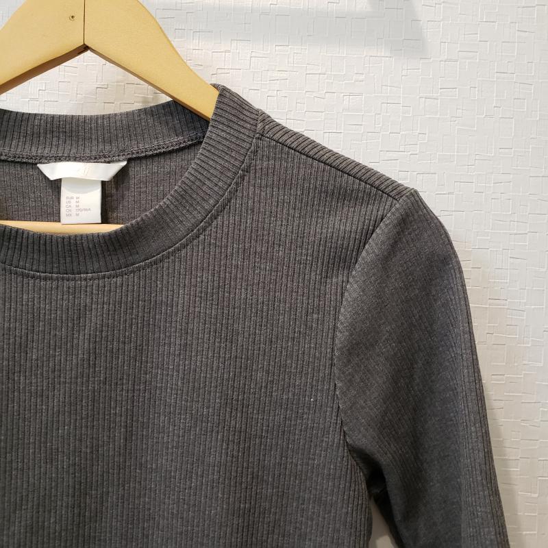 ヘンネスアンドモーリッツ H&M カットソー 半袖 M 無地 灰 / グレー /  レディース USED 古着 中古 10011115