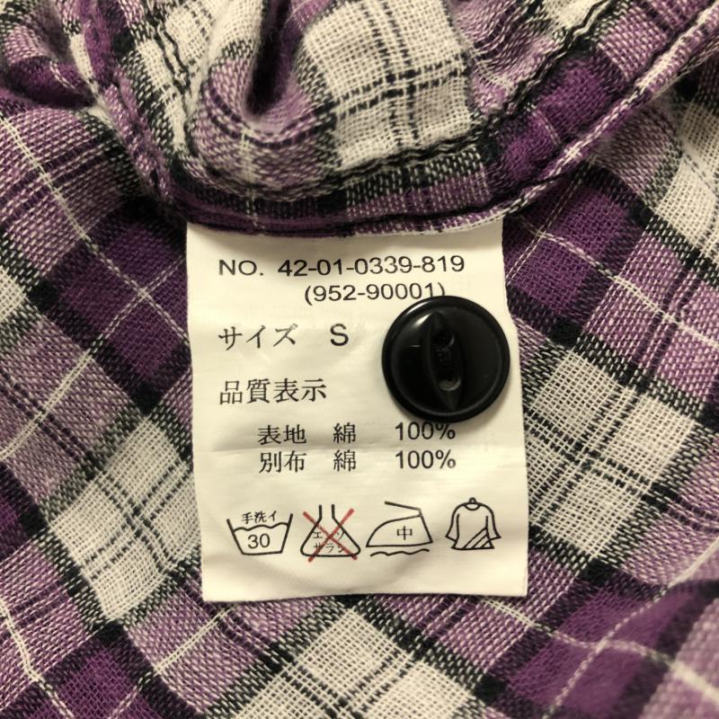 ビームス ハート BEAMS HEART シャツ、ブラウス 七分袖 S チェック 黒 / ブラック / X 白 / ホワイト / X 紫 / パープル / X マルチカラー / マルチカラー /  メンズ USED 古着 中古 10011219