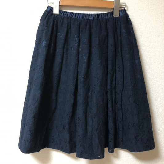 ミニマム MINIMUM スカート ミニスカート 2 刺繍 X 花柄 X 無地 紺 / ネイビー /  レディース USED 古着 中古 10011252