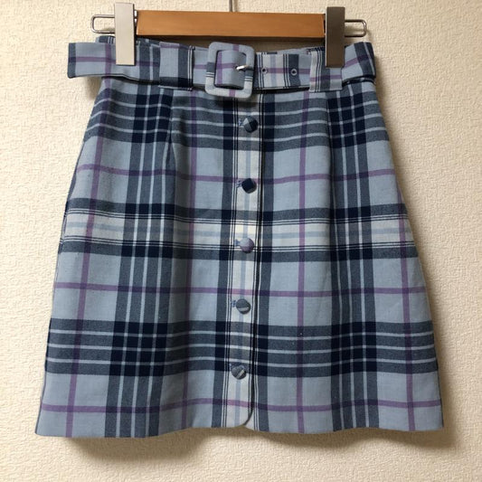 レディアゼル REDYAZEL スカート ミニスカート S チェック 青 / ブルー / X 桃 / ピンク / X 紺 / ネイビー /  レディース USED 古着 中古 10011342