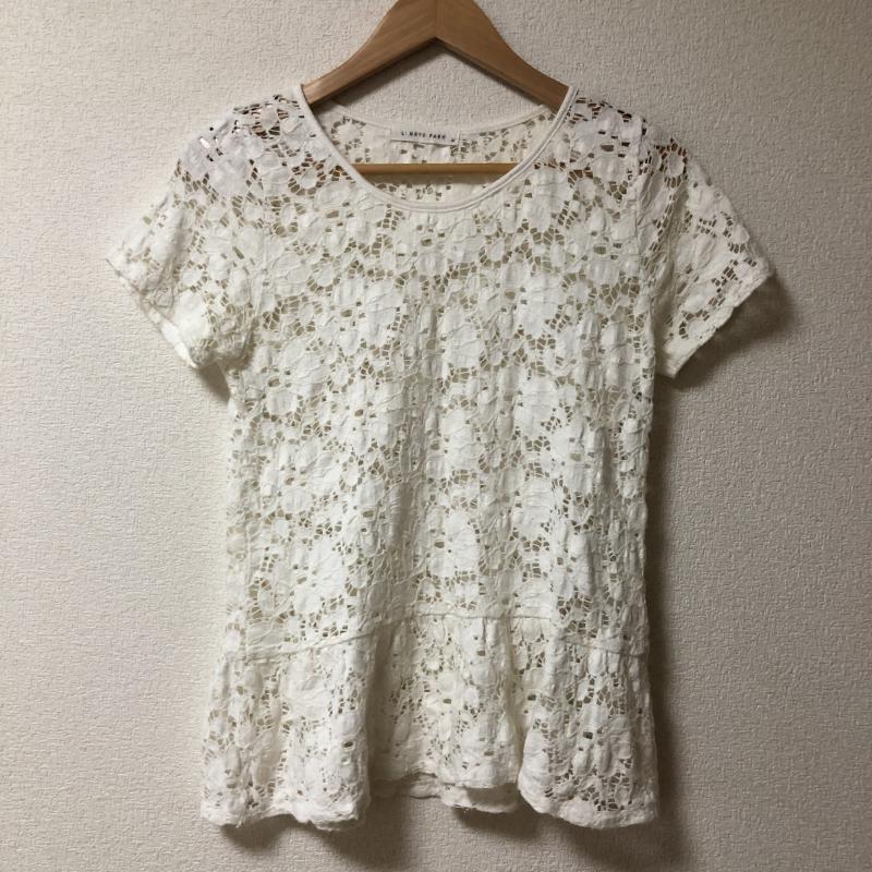 ローリーズファーム LOWRYS FARM チュニック 半袖 M 無地 X 刺繍 X 花柄 白 / ホワイト /  レディース USED 古着 中古 10011360