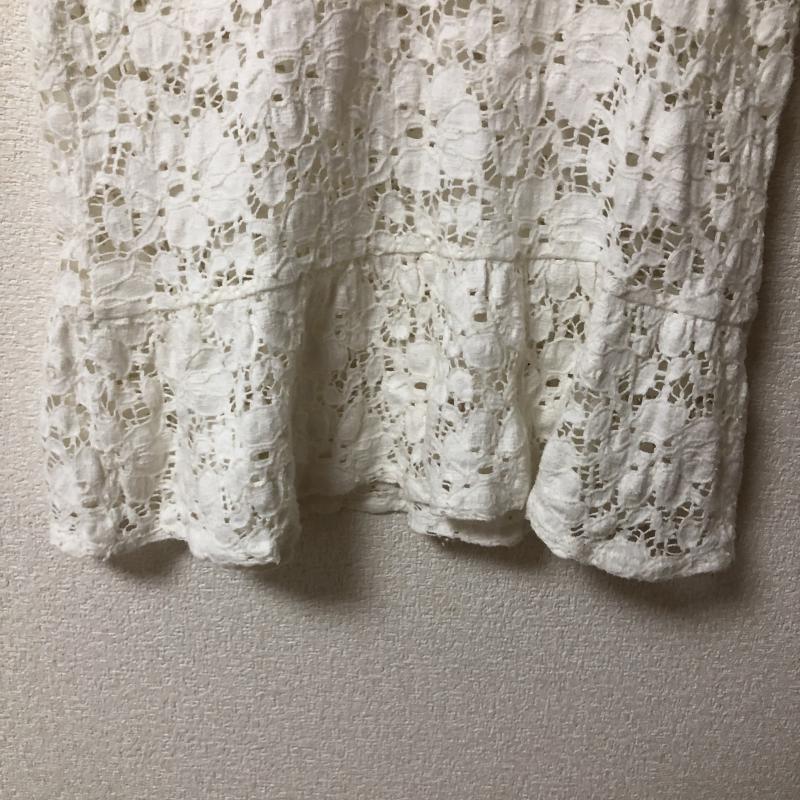 ローリーズファーム LOWRYS FARM チュニック 半袖 M 無地 X 刺繍 X 花柄 白 / ホワイト /  レディース USED 古着 中古 10011360