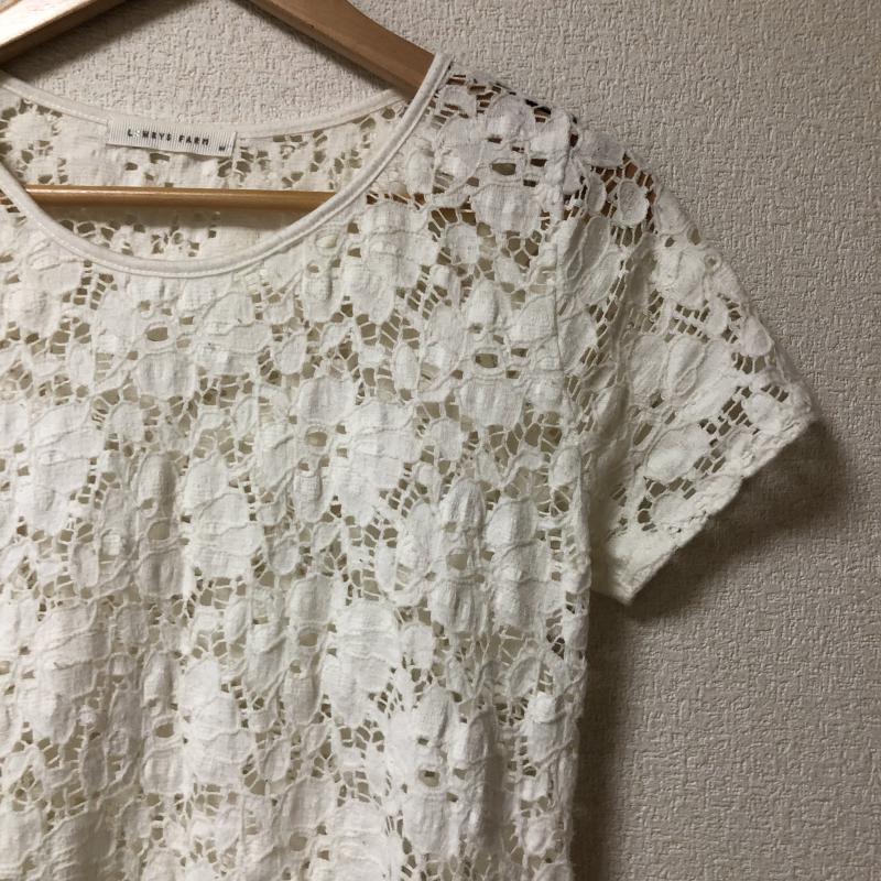 ローリーズファーム LOWRYS FARM チュニック 半袖 M 無地 X 刺繍 X 花柄 白 / ホワイト /  レディース USED 古着 中古 10011360
