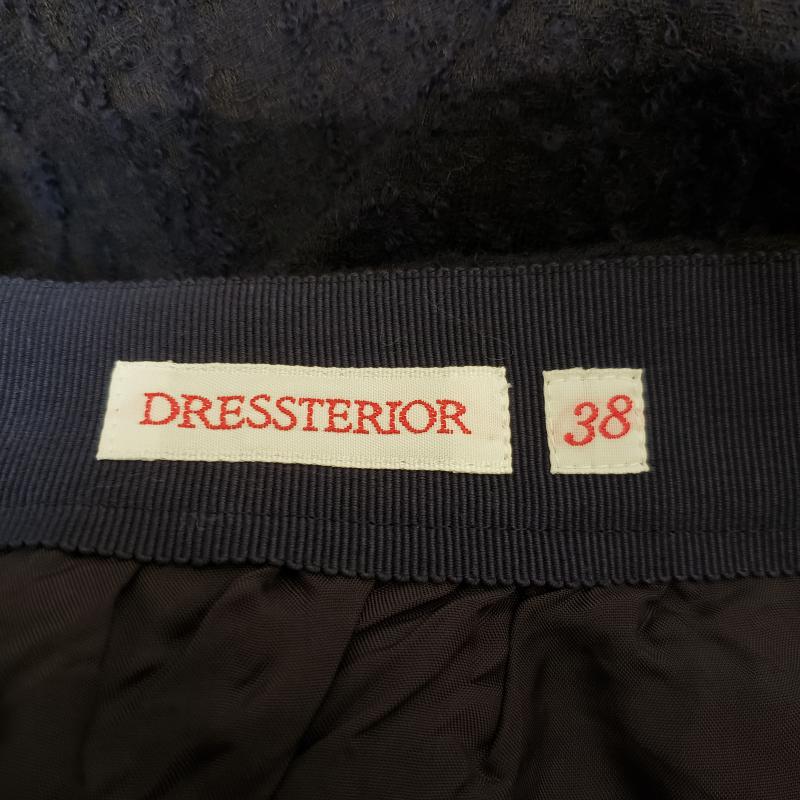 ドレステリア DRESSTERIOR スカート ひざ丈スカート 38 無地 紺 / ネイビー /  レディース USED 古着 中古 10011406