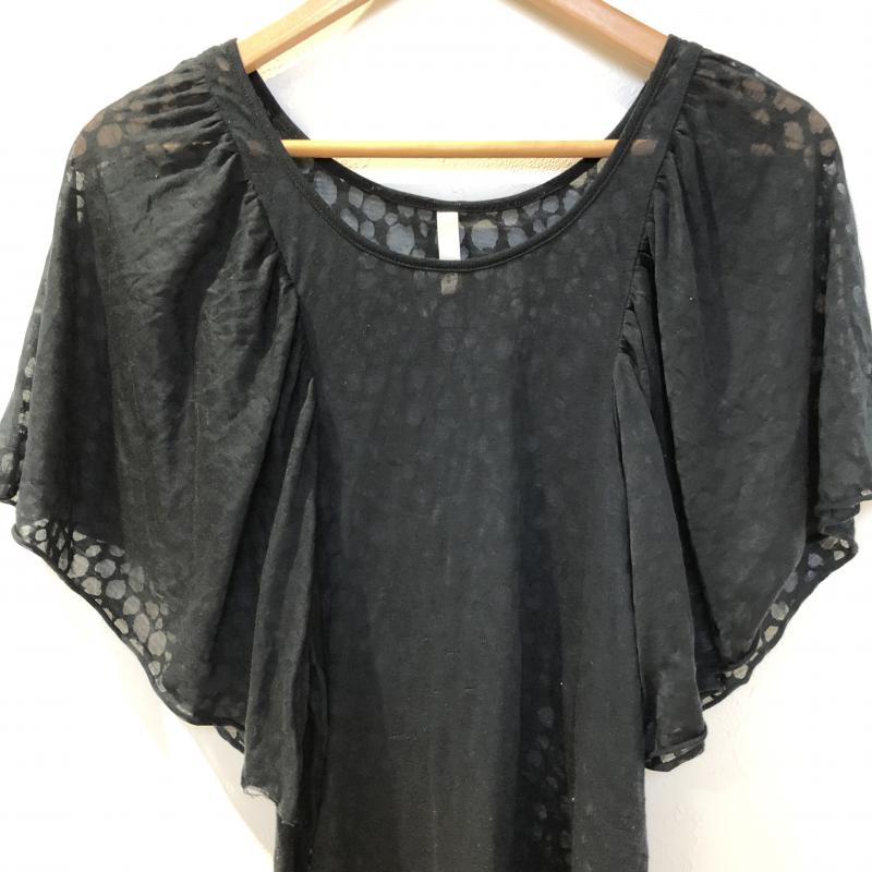グーコミューン GOUT COMMUN カットソー 半袖 無地 X ドット 黒 / ブラック /  レディース USED 古着 中古 10011469